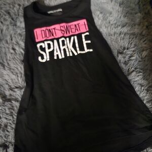 Black Tank Top with Pink and White Graphic